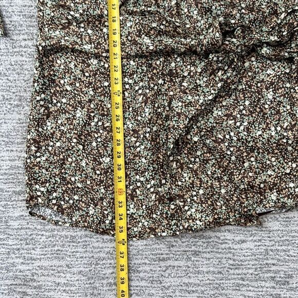 NWT SHONA JOY AVRIEL TIE FRONT SHIRT MINI DRESS IN CHOC Size 8 - Picture 12 of 16